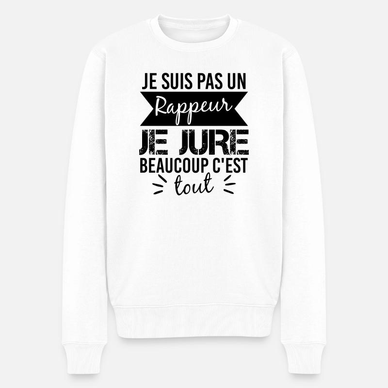 je suis pas un rappeur - Pull Premium bio Homme - blanc