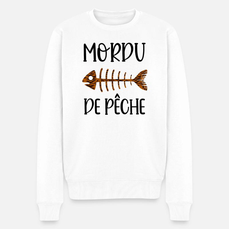mordu de pêche - Pull Premium bio Homme - blanc