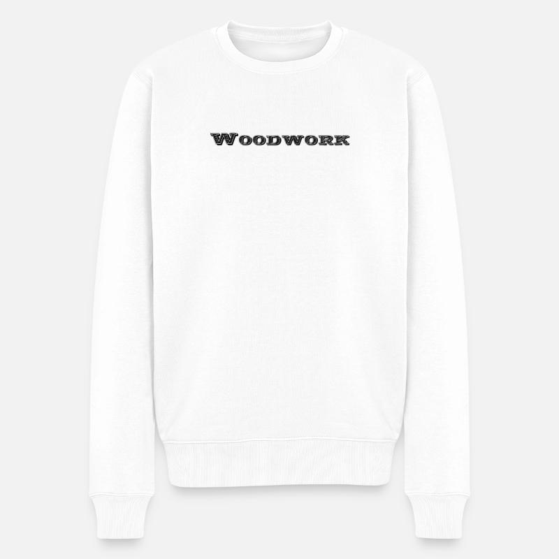 Woodwork | cooles T-Shirt Design - Männer Premium Bio Pullover - Weiß