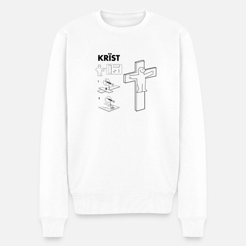 Reite einen Christus - Männer Premium Bio Pullover - Weiß