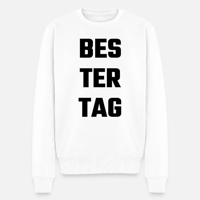 Bester Tag - Männer Premium Bio Pullover - Weiß