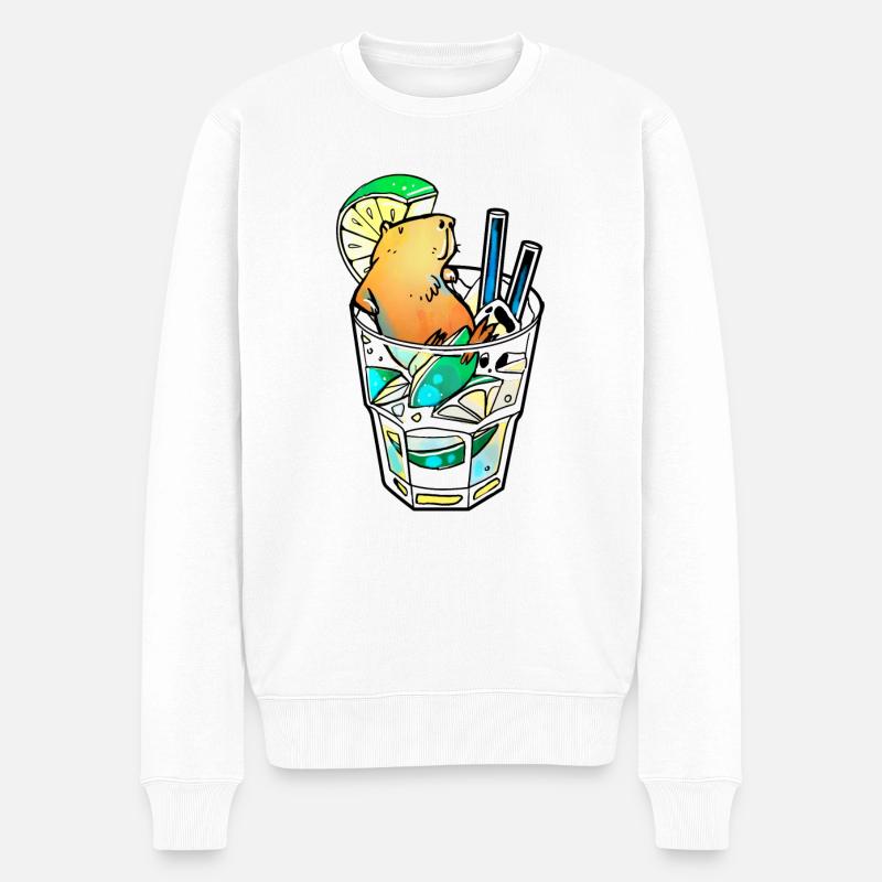 caipirinha + capybara = capyrinha - Pull Premium bio Homme - blanc