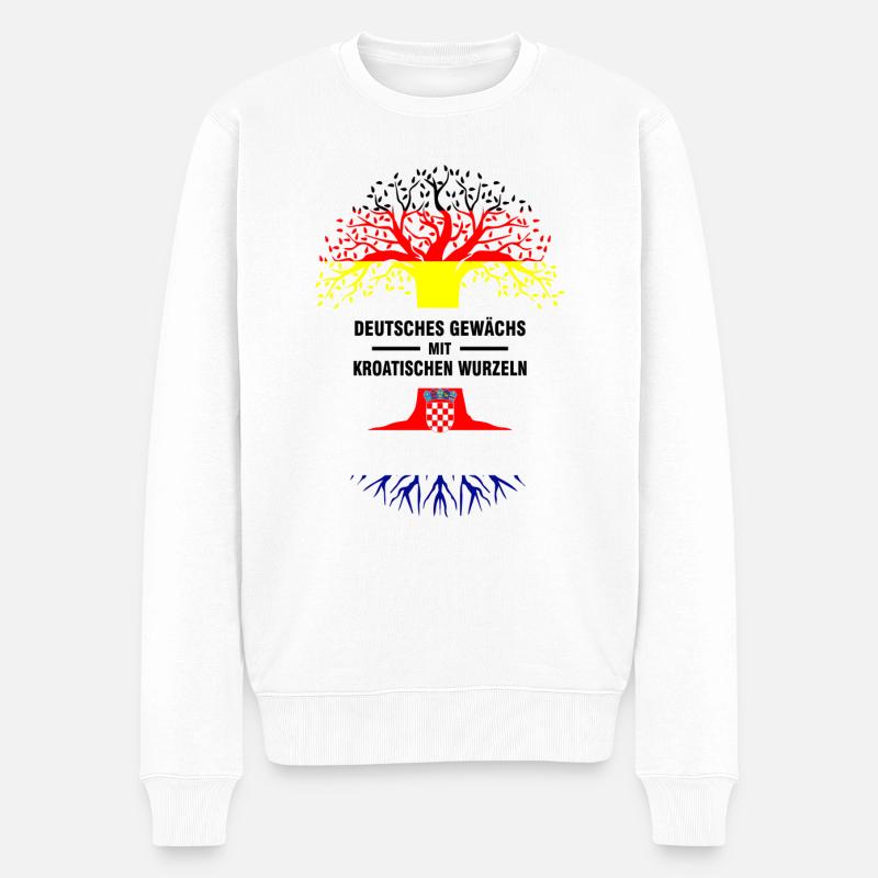 Deutsches gewächs Geschenk Kroatien Heimat Urlaub - Männer Premium Bio Pullover - Weiß