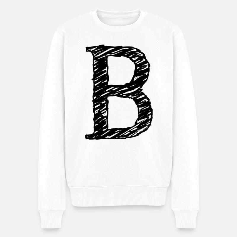 B - Männer Premium Bio Pullover - Weiß