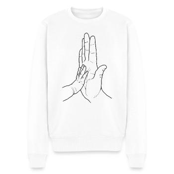 check main bébé et adulte - Pull Premium bio Homme - blanc - Devant - Thijin (182cm)