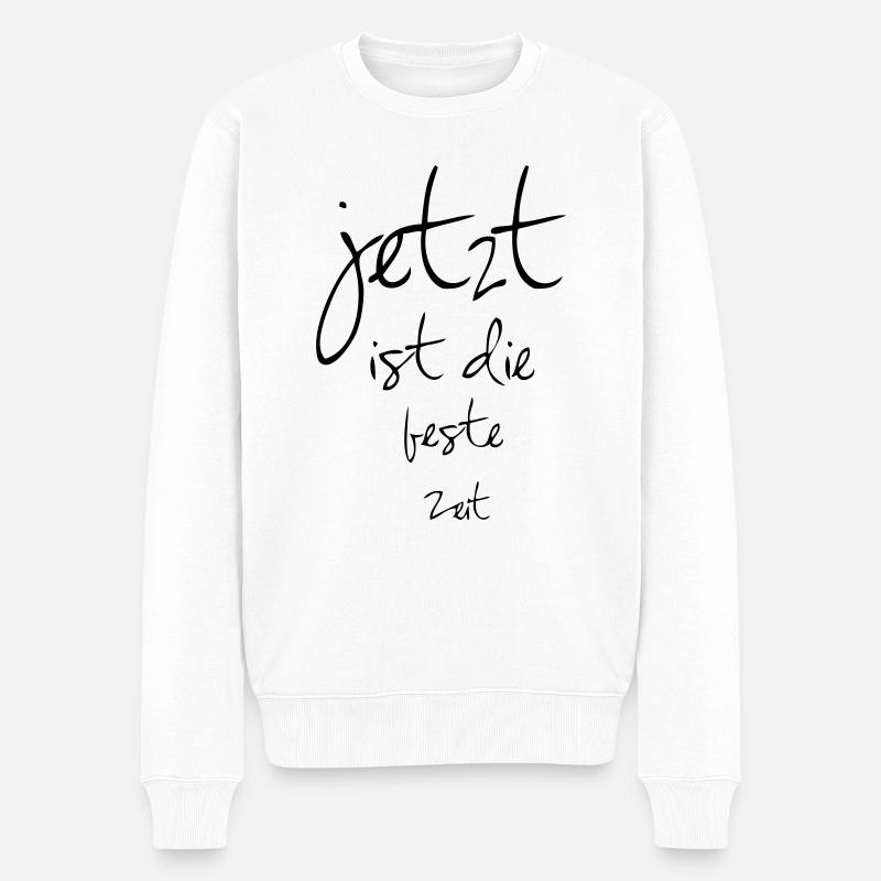 Jetzt ist die beste Zeit - Männer Premium Bio Pullover - Weiß