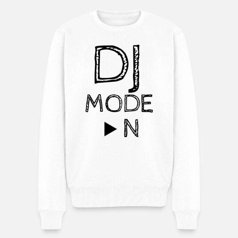 DJ-Modus auf - Männer Premium Bio Pullover - Weiß