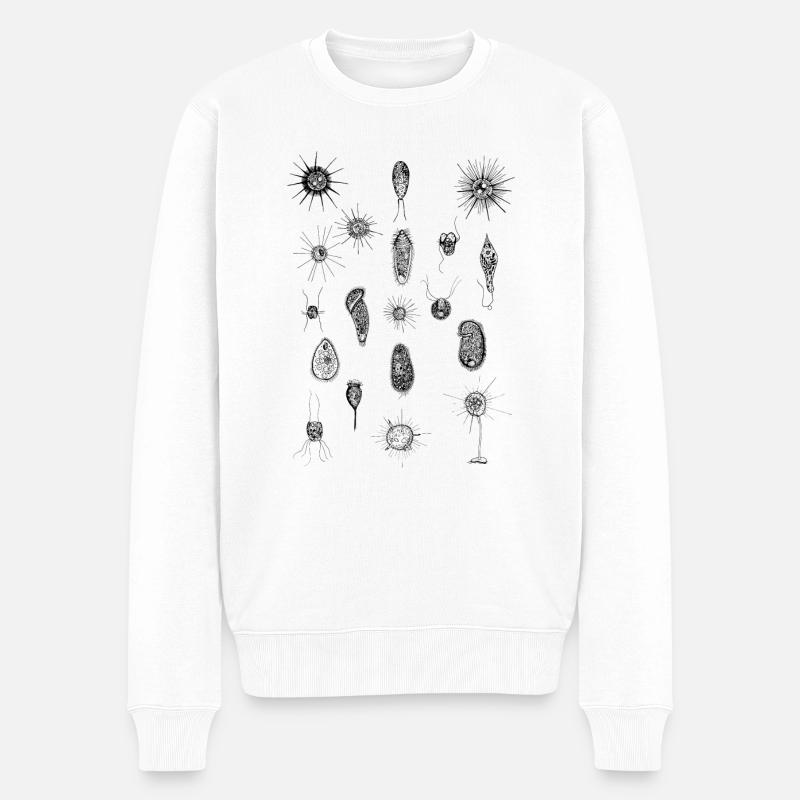 PLANKTON_01(Série: Sous le microscope) - Pull Premium bio Homme - blanc