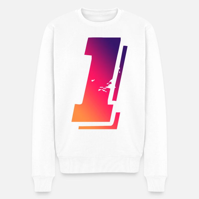 1 symbole numérique - Pull Premium bio Homme - blanc