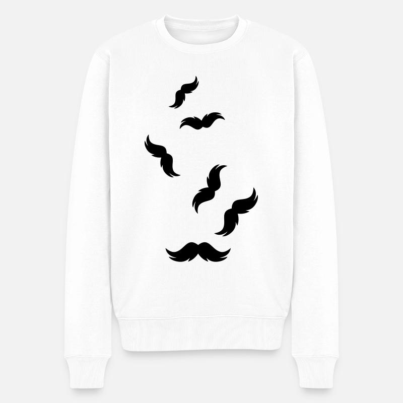 Symbole de moustache - Pull Premium bio Homme - blanc