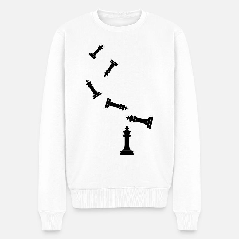 Schachfigur König - Männer Premium Bio Pullover - Weiß