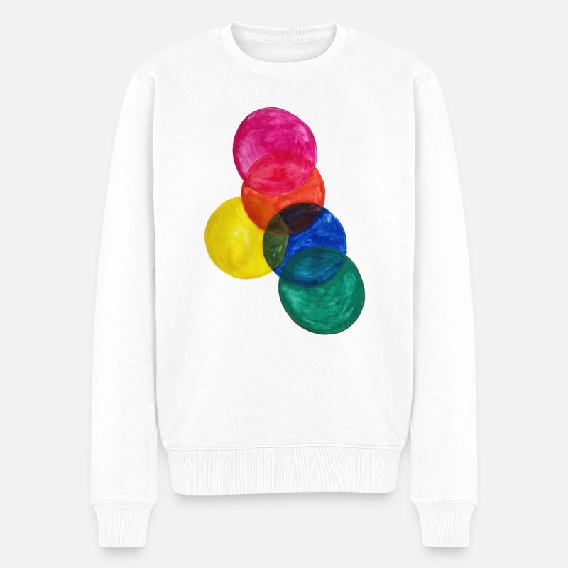 Coloured Circles - Männer Premium Bio Pullover - Weiß