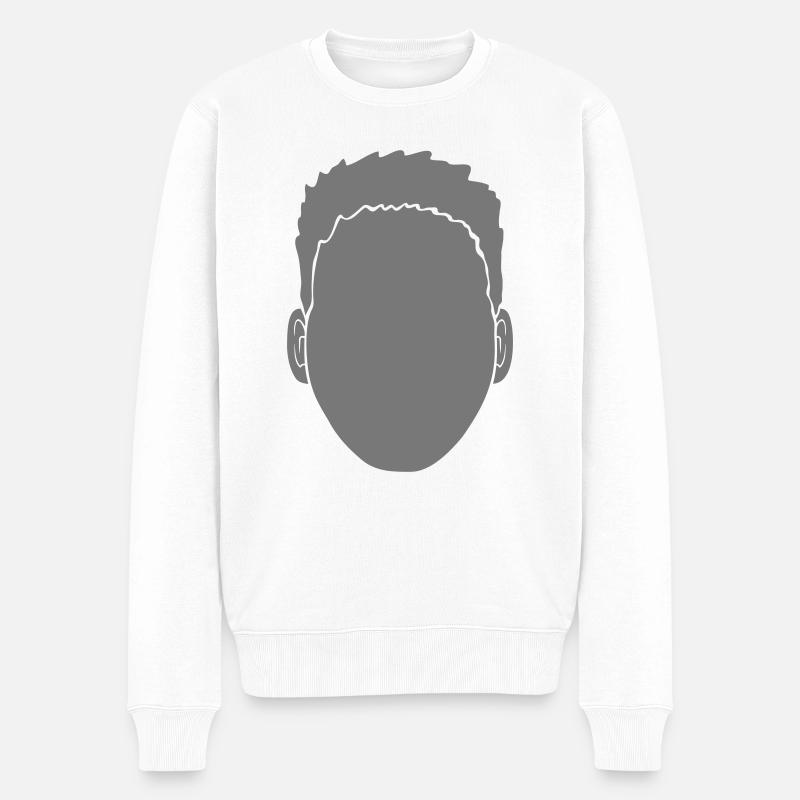 Kopf leeres Gesicht Design - Männer Premium Bio Pullover - Weiß