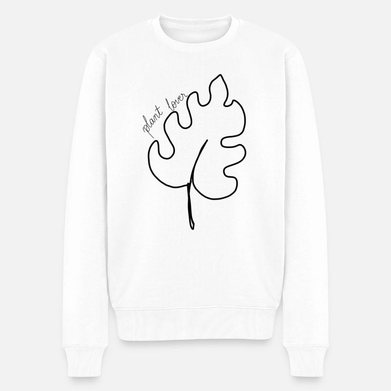 Amoureux des plantes avec feuille - Pull Premium bio Homme - blanc