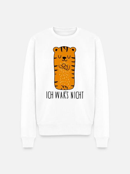 Ich wars nicht -Tiger - Männer Premium Bio Pullover - Weiß