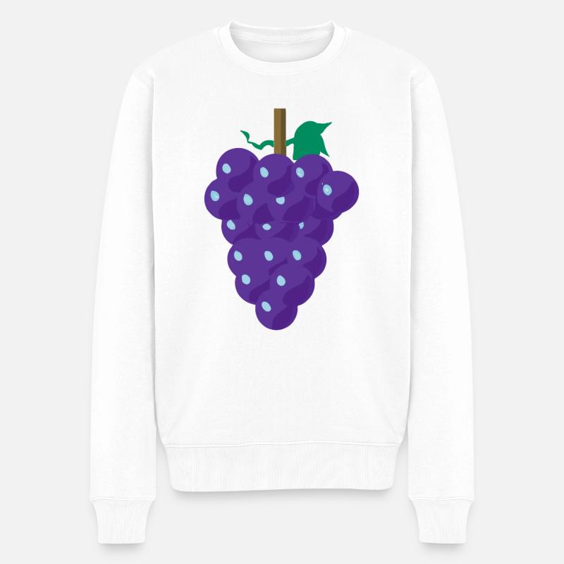 Traube Trauben Wein Illustration Geschenkidee - Männer Premium Bio Pullover - Weiß