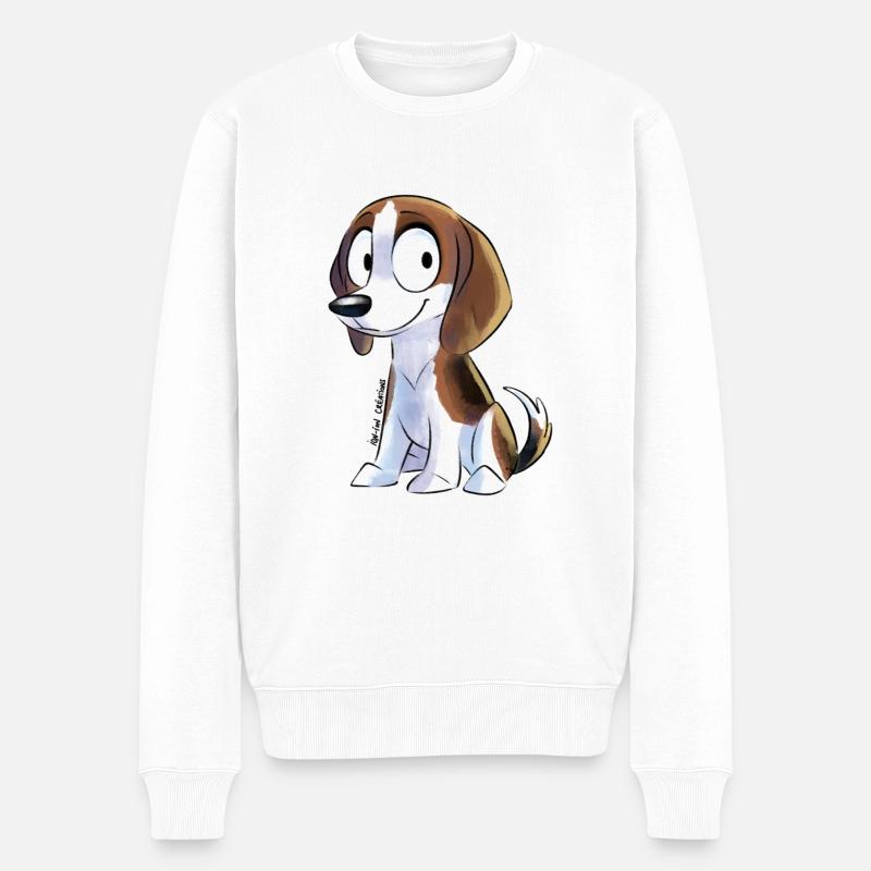 Chibi Beagle - Männer Premium Bio Pullover - Weiß
