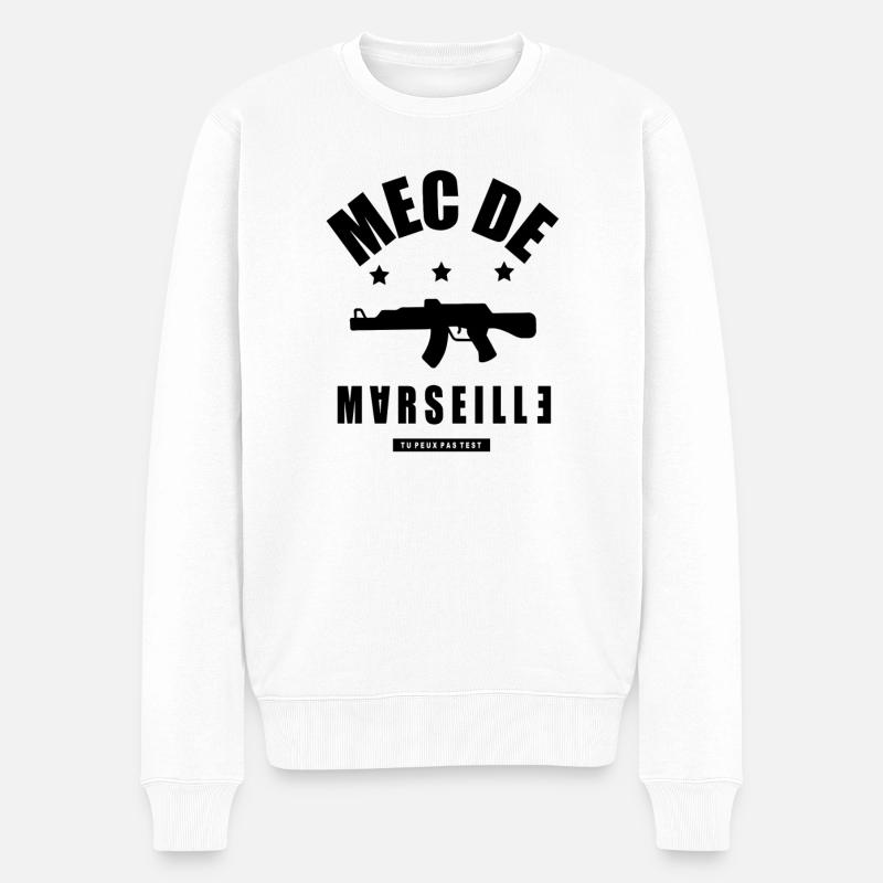 Mec de Marseille - Pull Premium bio Homme - blanc