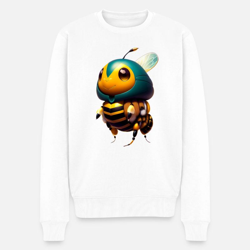 kawaii glückliche niedliche biene - Männer Premium Bio Pullover - Weiß