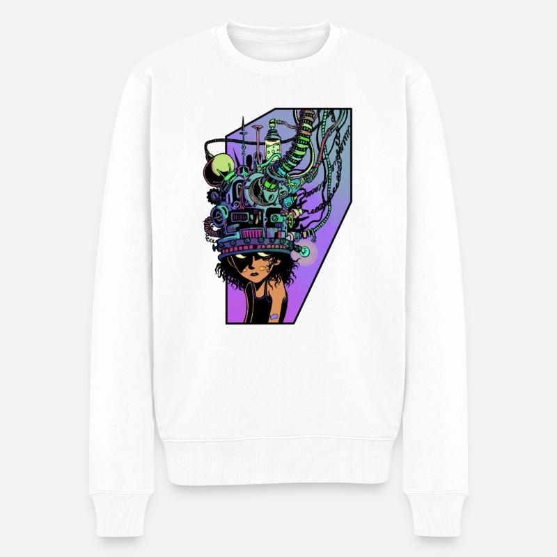 Télépathe colored - Pull Premium bio Homme - blanc