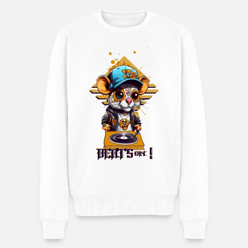 Rat DJ mignon - Pull Premium bio Homme - blanc