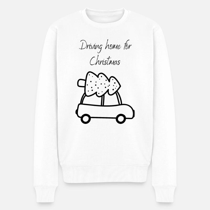 Driving home for Christmas - Männer Premium Bio Pullover - Weiß