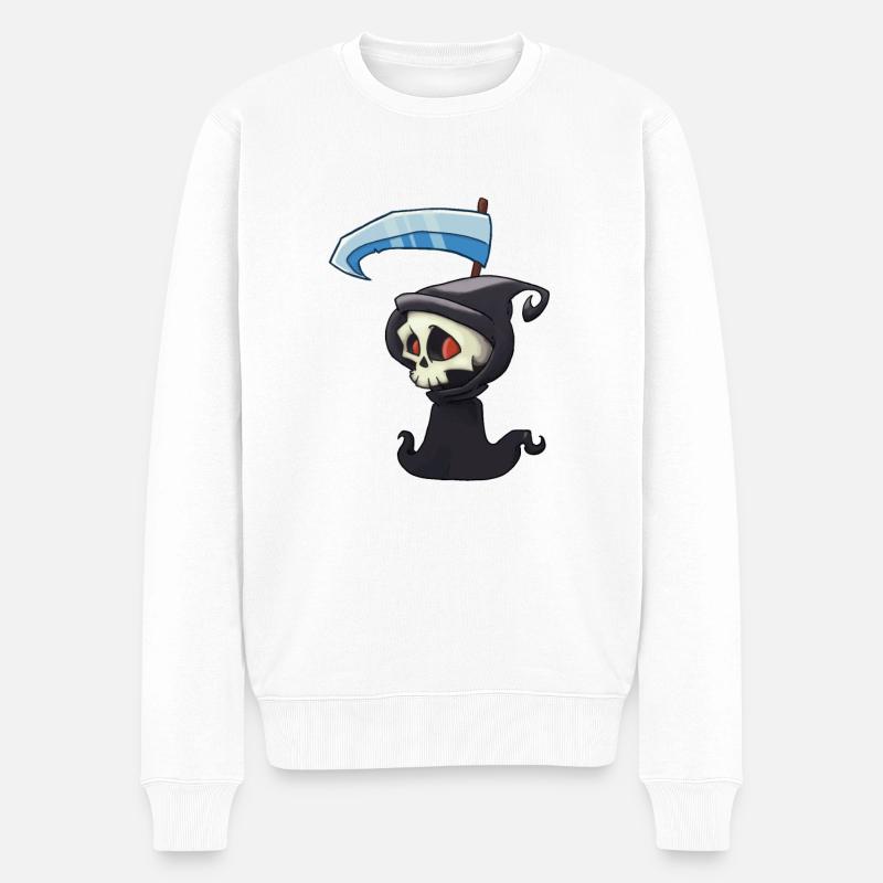 Crâne de la mort - Pull Premium bio Homme - blanc