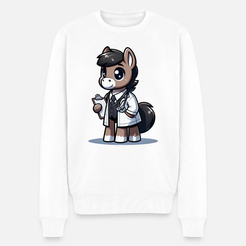 Médecin de cheval mignon - Pull Premium bio Homme - blanc