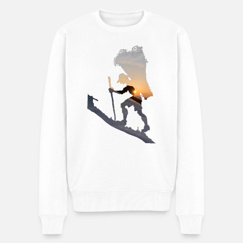 Bergbezwinger - Männer Premium Bio Pullover - Weiß