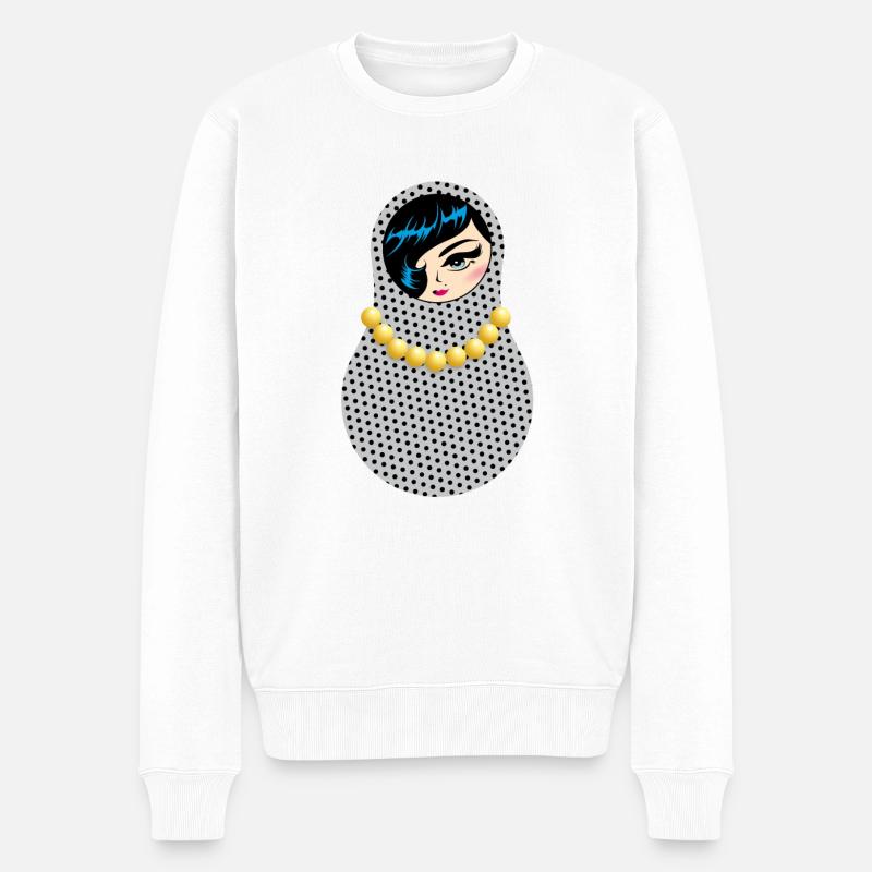 Matriochka Anja - Pull Premium bio Homme - blanc