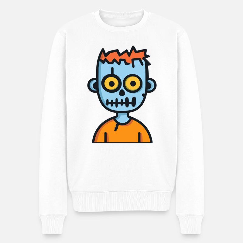 Zombie Halloween Comic - Männer Premium Bio Pullover - Weiß