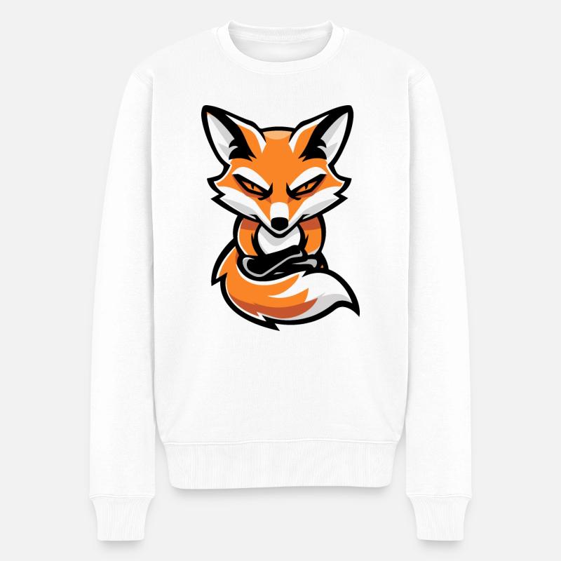 Fuchs Comic - Männer Premium Bio Pullover - Weiß