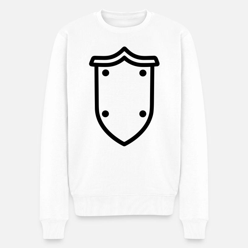 bouclier - Pull Premium bio Homme - blanc