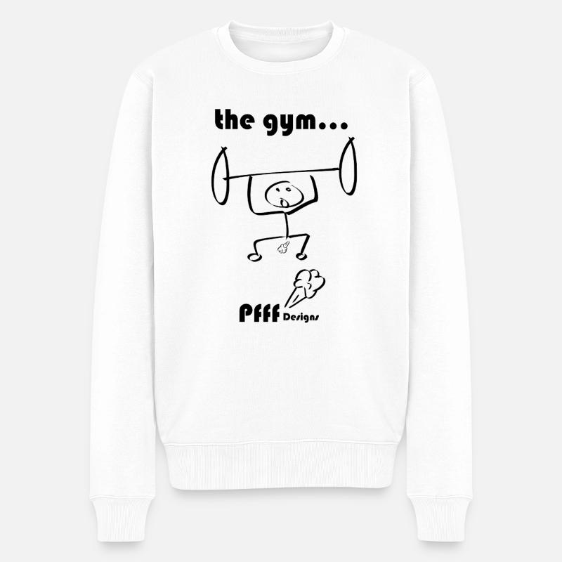 the gym pfff - Männer Premium Bio Pullover - Weiß