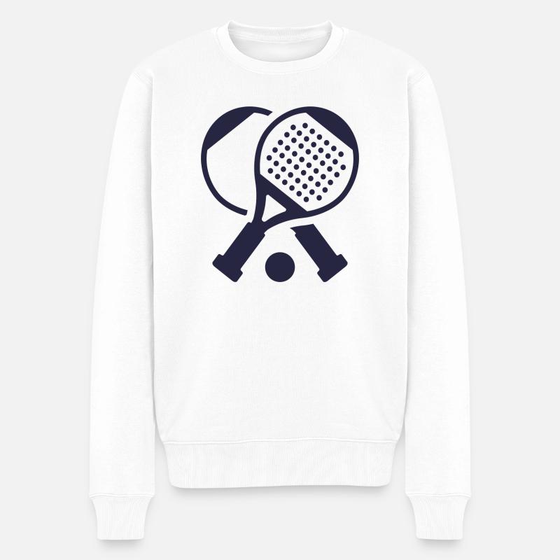 Padel Schläger Padelspieler Padel-Tennis - Männer Premium Bio Pullover - Weiß
