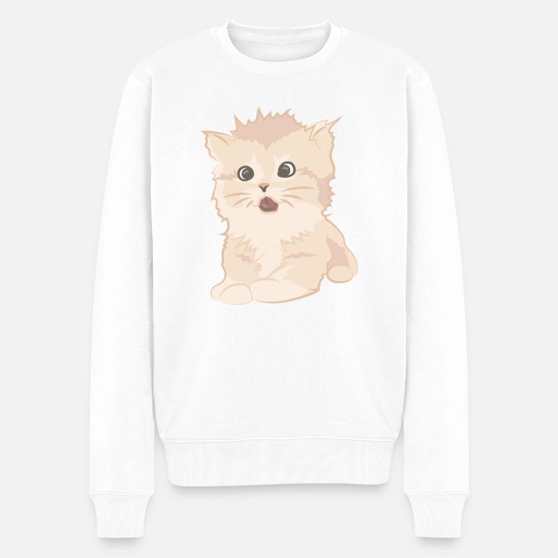Chat mignon comme illustration - Pull Premium bio Homme - blanc