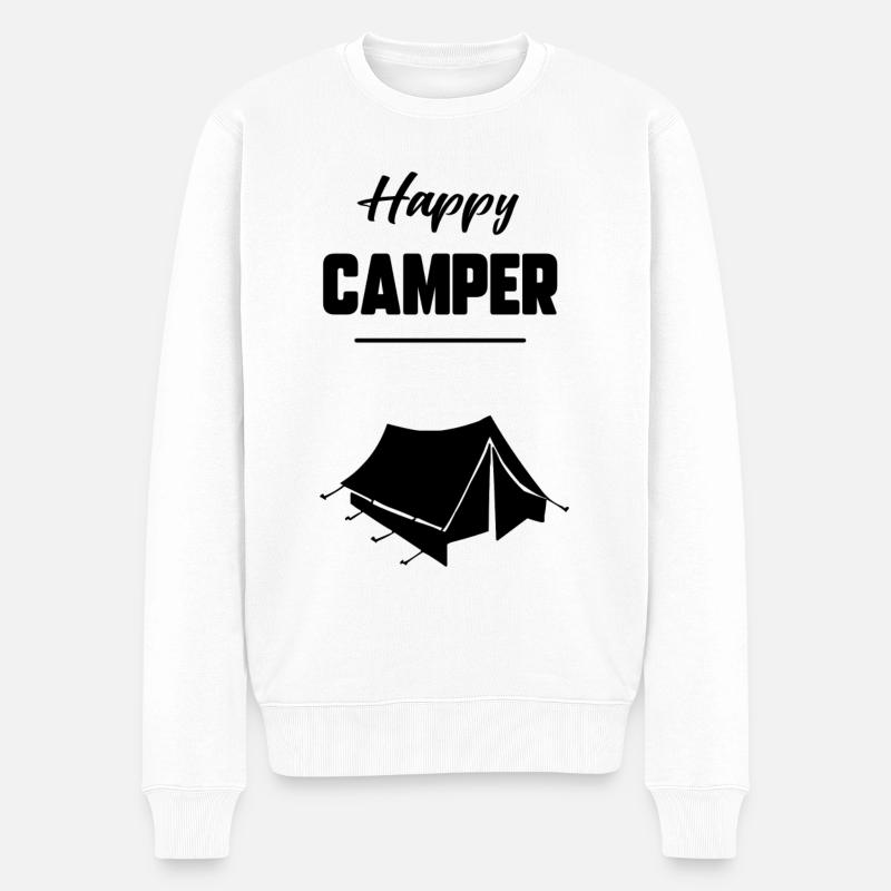 Happy camper - Pull Premium bio Homme - blanc
