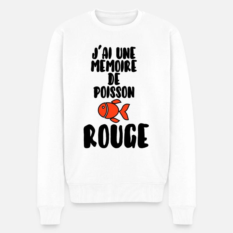 Mémoire de poisson rouge - Pull Premium bio Homme - blanc
