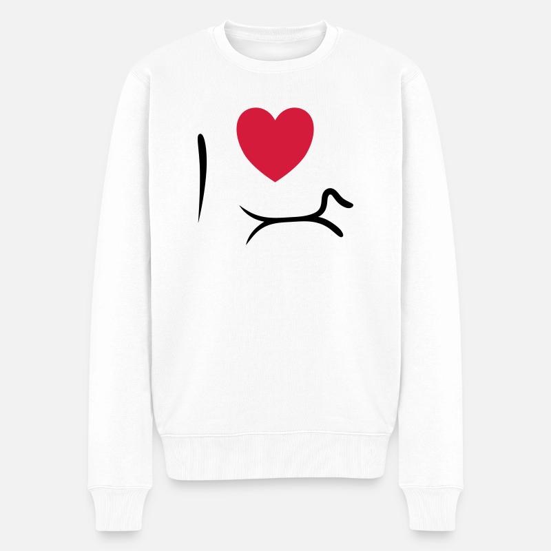 J'aime le teckel - Pull Premium bio Homme - blanc