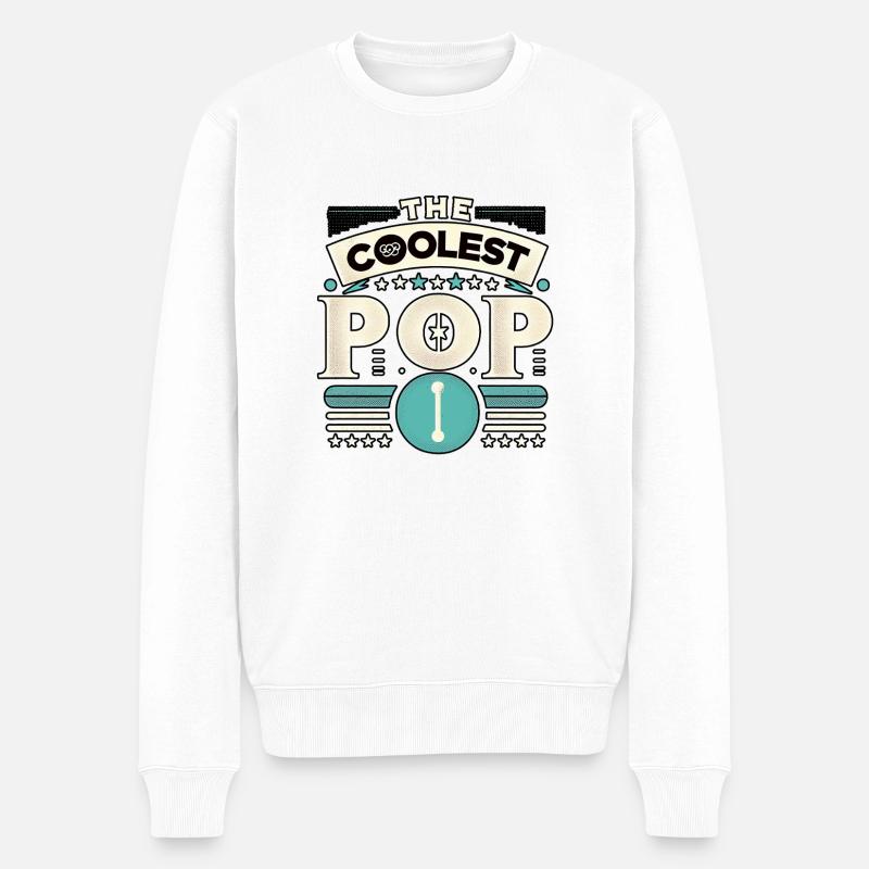 The Coolest Pop 8 - Männer Premium Bio Pullover - Weiß
