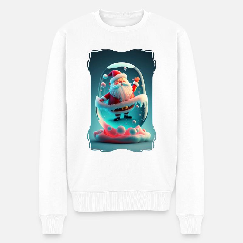Weihnachtsmann-Gelee - Männer Premium Bio Pullover - Weiß
