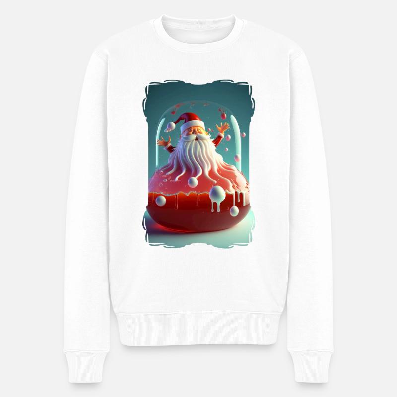 Weihnachtsmann-Gelee - Männer Premium Bio Pullover - Weiß