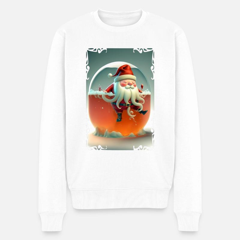 Weihnachtsmann-Gelee - Männer Premium Bio Pullover - Weiß