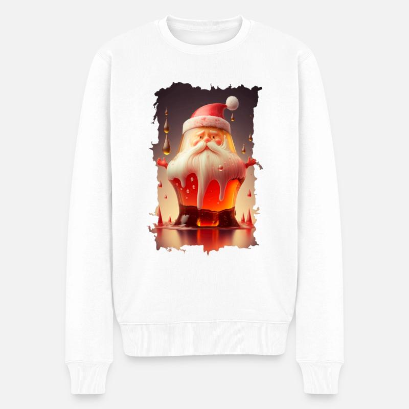 Weihnachtsmann-Gelee - Männer Premium Bio Pullover - Weiß