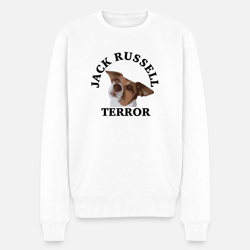 Jack Russell terror2 - Pull Premium bio Homme - blanc
