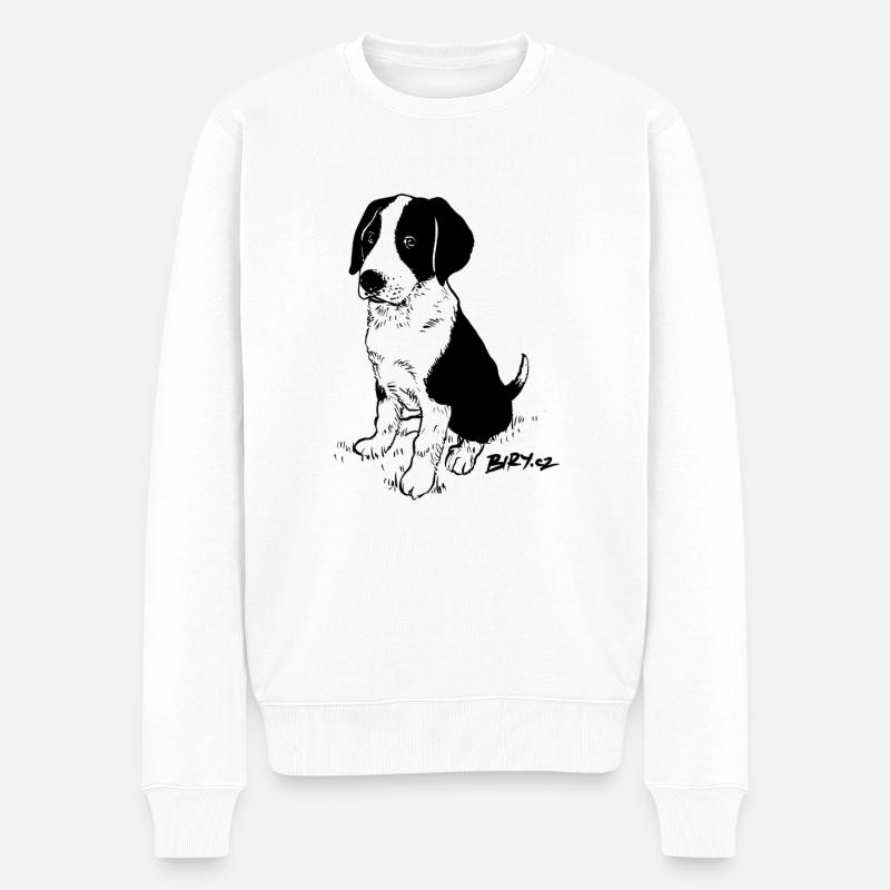 Buddy Hündchen - Männer Premium Bio Pullover - Weiß