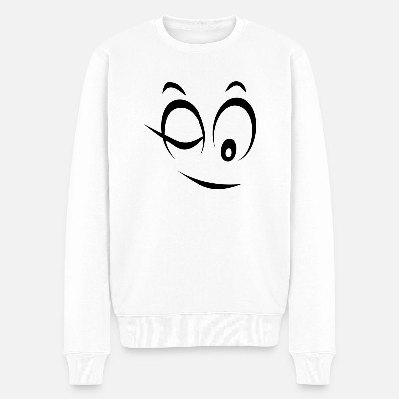smiley clin oeil2 - Pull Premium bio Homme - blanc