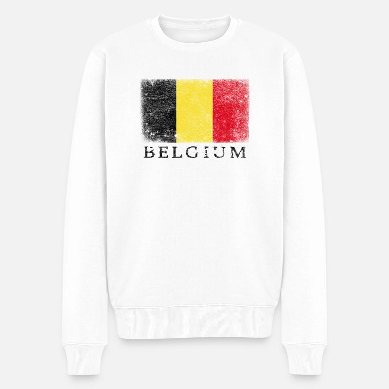 Belgique Drapeau belge Drapeau belge - Pull Premium bio Homme - blanc