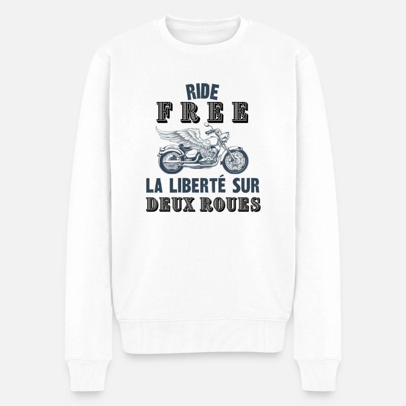 ride free - Pull Premium bio Homme - blanc