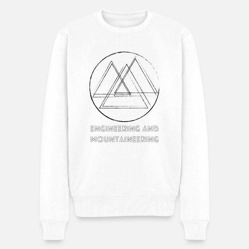 Berge / Engineering and Mountaineering - Männer Premium Bio Pullover - Weiß